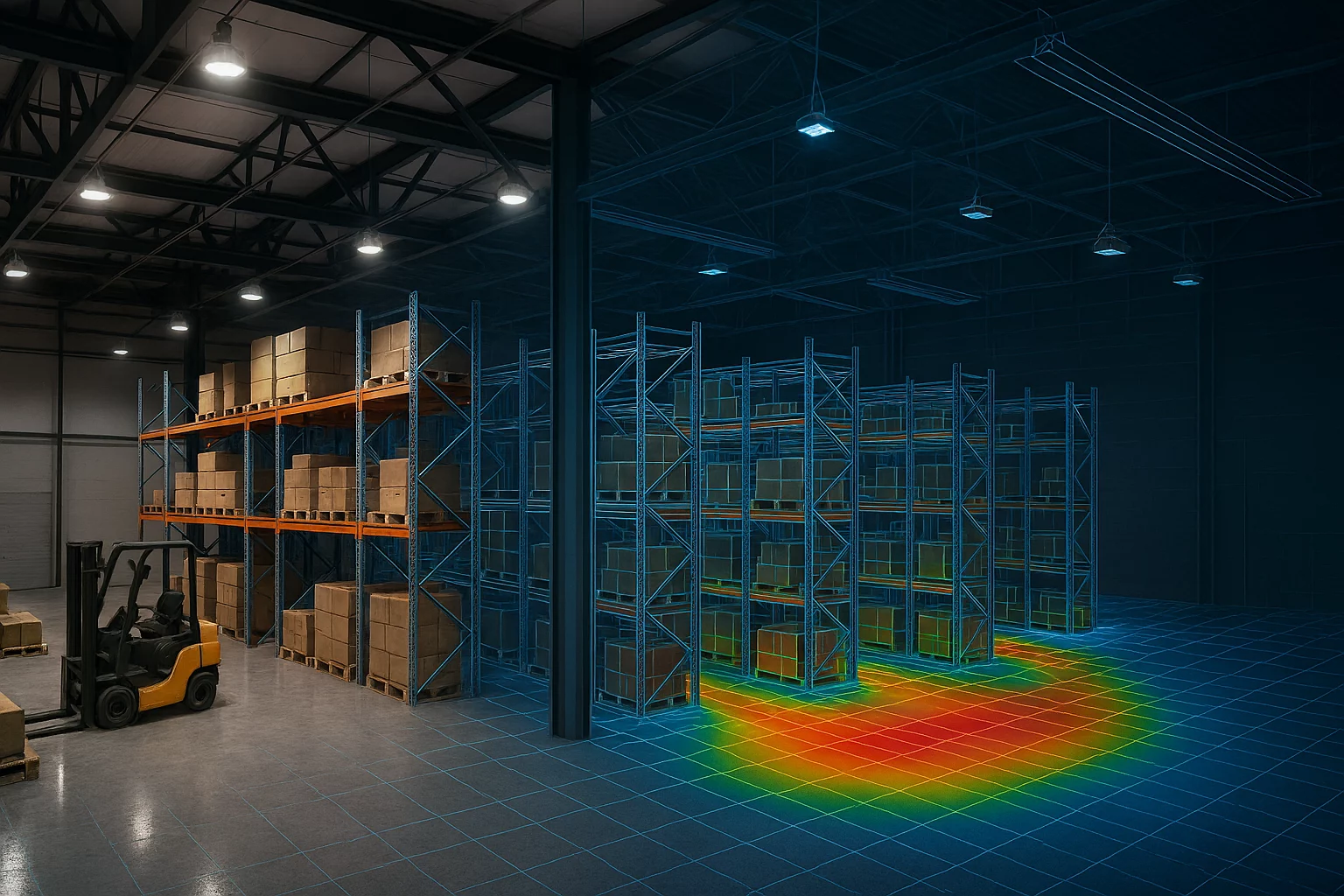 Gemelos digitales en iluminación industrial